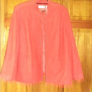 ALFRED DUNNER red bronze beaded jacket sz 20W